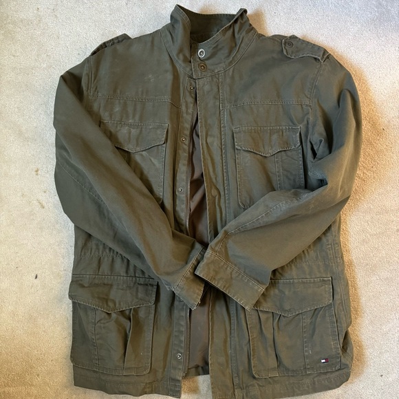Vintage 90s Tommy Hilfiger Field Jacket Size Large - Picture 2 of 6